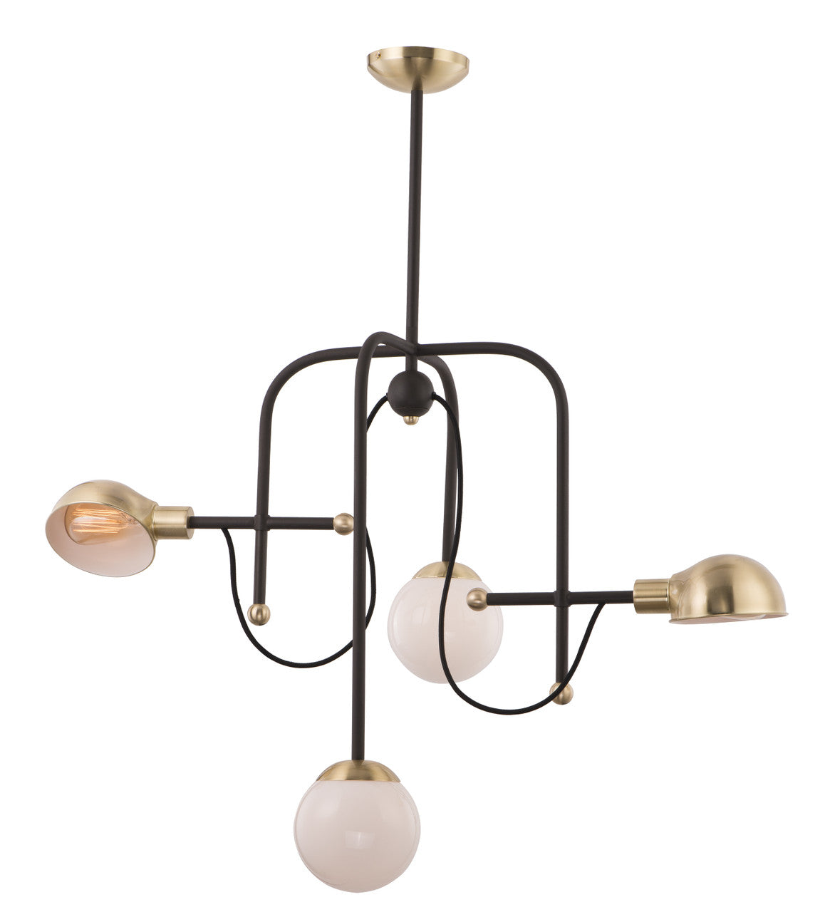 Maxim Mingle 4-Light LED Chandelier in Bronze / Satin Brass 21666WTBZSBR