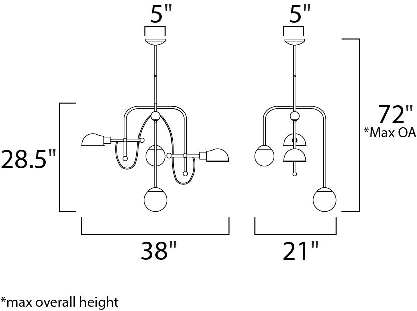 Maxim Mingle 4-Light LED Chandelier in Bronze / Satin Brass 21666WTBZSBR