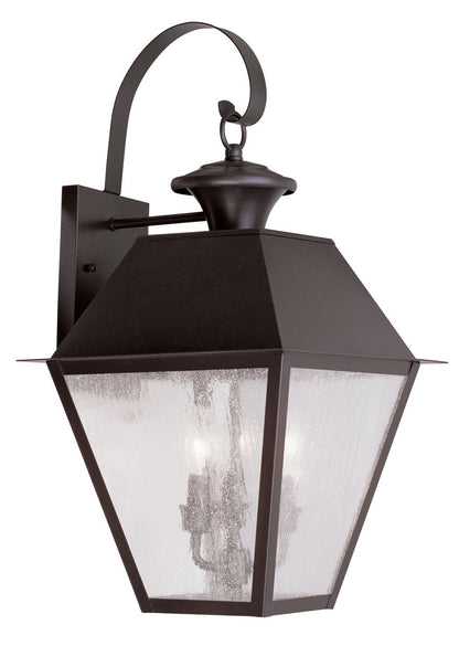 Livex Lighting Mansfield Collection 3 Light Bronze Outdoor Wall Lantern in Bronze 2168-07