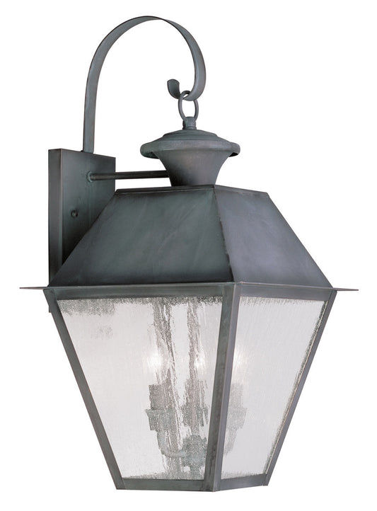 Livex Lighting Mansfield Collection 3 Light Charcoal Outdoor Wall Lantern in Charcoal 2168-61