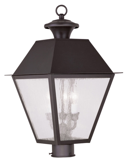 Livex Lighting Mansfield Collection 3 Light Bronze Outdoor Post Lantern in Bronze 2169-07