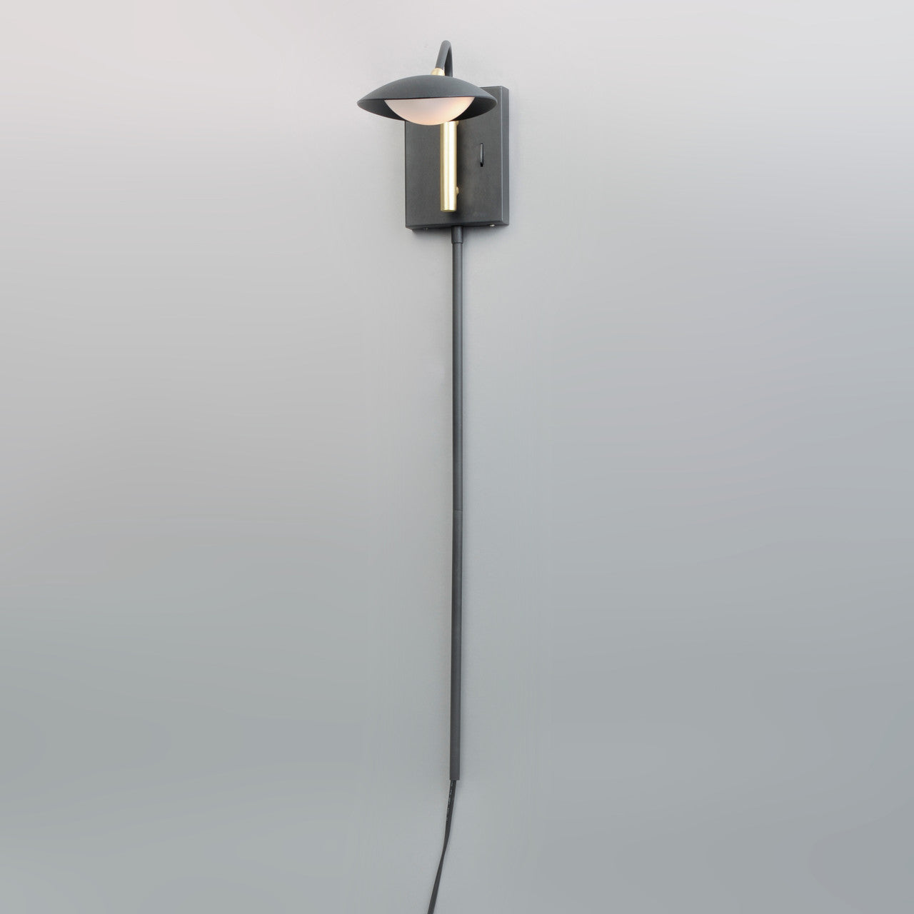 Maxim Scan 1-Light LED Pin-Up Wall Sconce in Black / Satin Brass 21691BKSBR