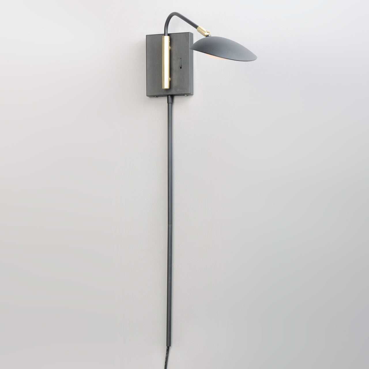 Maxim Scan 1-Light LED Pin-Up Wall Sconce in Black / Satin Brass 21691BKSBR