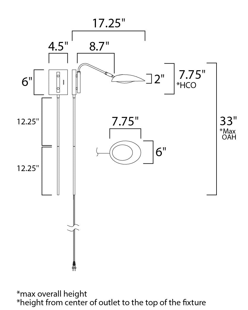 Maxim Scan 1-Light LED Pin-Up Wall Sconce in Black / Satin Brass 21691BKSBR