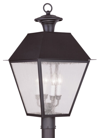 Livex Lighting Mansfield Collection 4 Light Bronze Outdoor Post Lantern in Bronze 2173-07