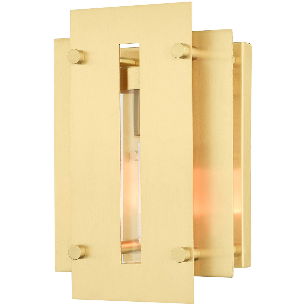 Livex Lighting Utrecht Collection 1 Lt Satin Brass Outdoor Wall Lantern in Satin Brass 21771-12