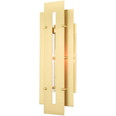 Livex Lighting Utrecht Collection 1 Lt Satin Brass Outdoor Wall Lantern in Satin Brass 21773-12