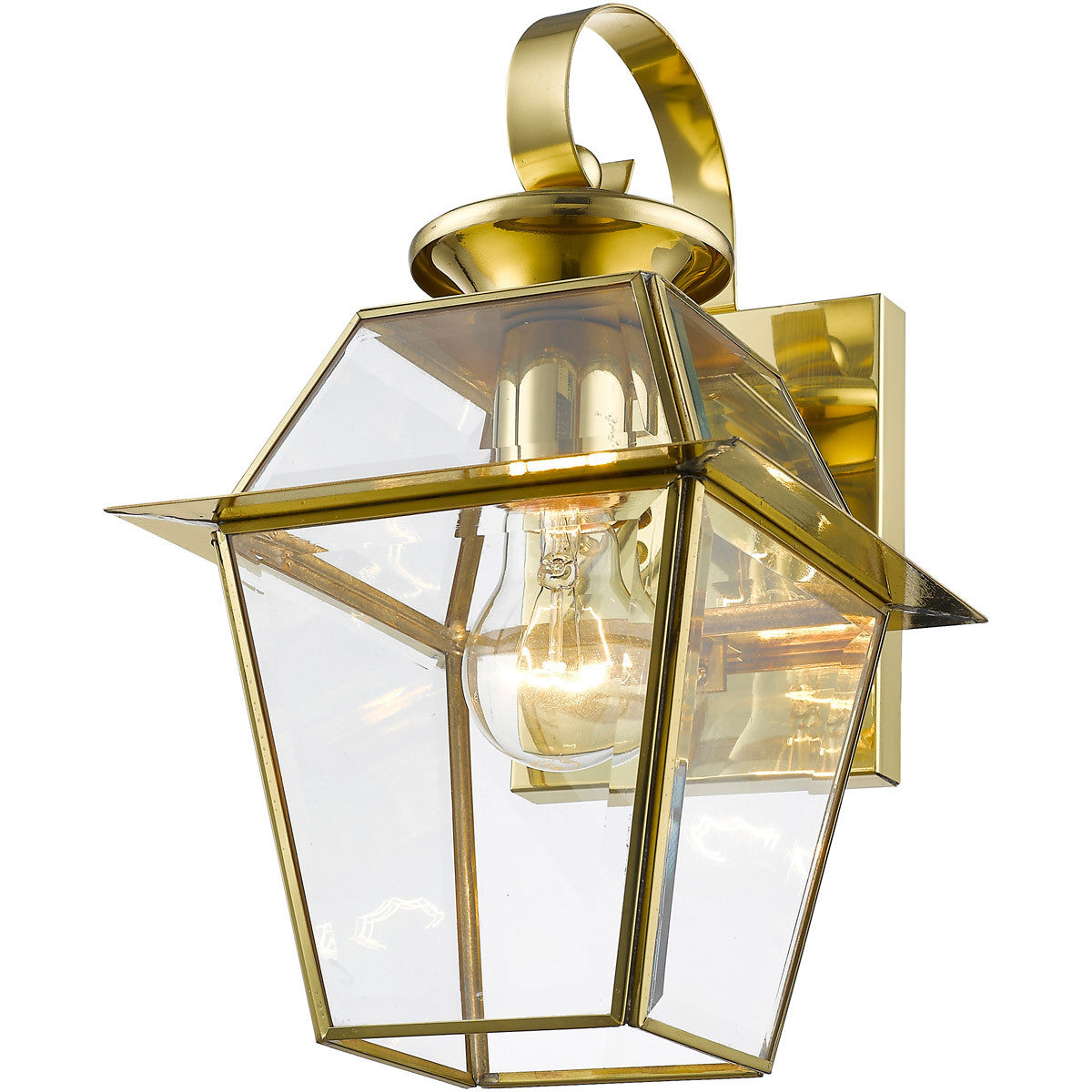 Livex Lighting Westover Collection 1 Light PB Outdoor Wall Lantern in Polished Brass 2181-02