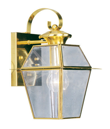 Livex Lighting Westover Collection 1 Light PB Outdoor Wall Lantern in Polished Brass 2181-02