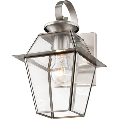 Livex Lighting Westover Collection 1 Light BN Outdoor Wall Lantern in Brushed Nickel 2181-91