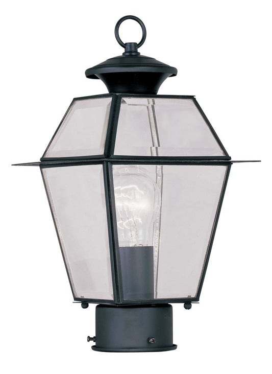 Livex Lighting Westover Collection 1 Light Black Outdoor Post Lantern in Black 2182-04