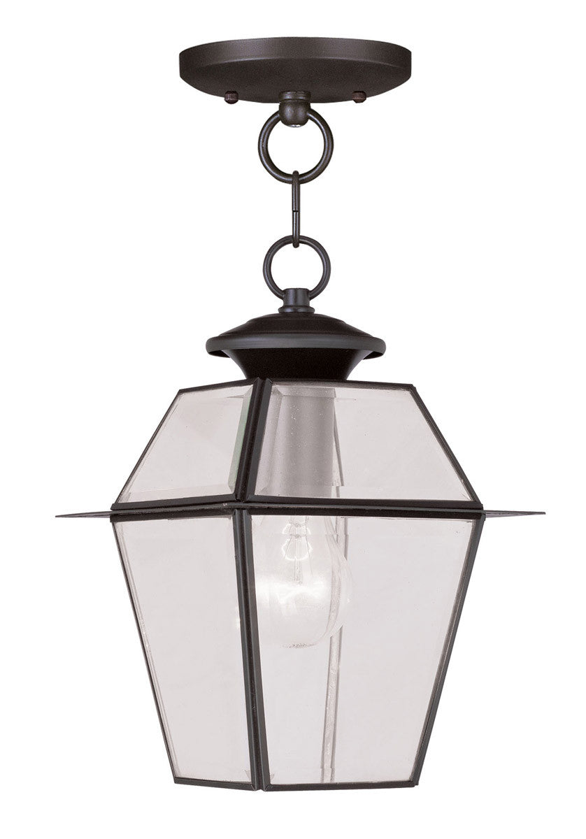 Livex Lighting Westover Collection 1 Light Bronze Outdoor Chain Lantern  in Bronze 2183-07