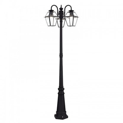 Livex Lighting Westover Multi Head Black Outdoor Post Light with Clear Beveled Glass 21863-04