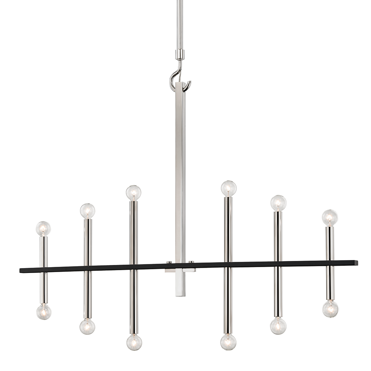 Mitzi 12 Light Chandelier in Polished Nickel/Black H296812-PN/BK