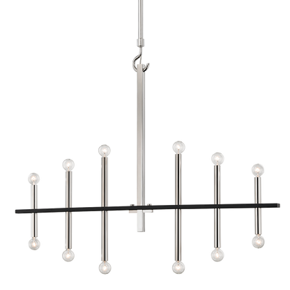 Mitzi 12 Light Chandelier in Polished Nickel/Black H296812-PN/BK