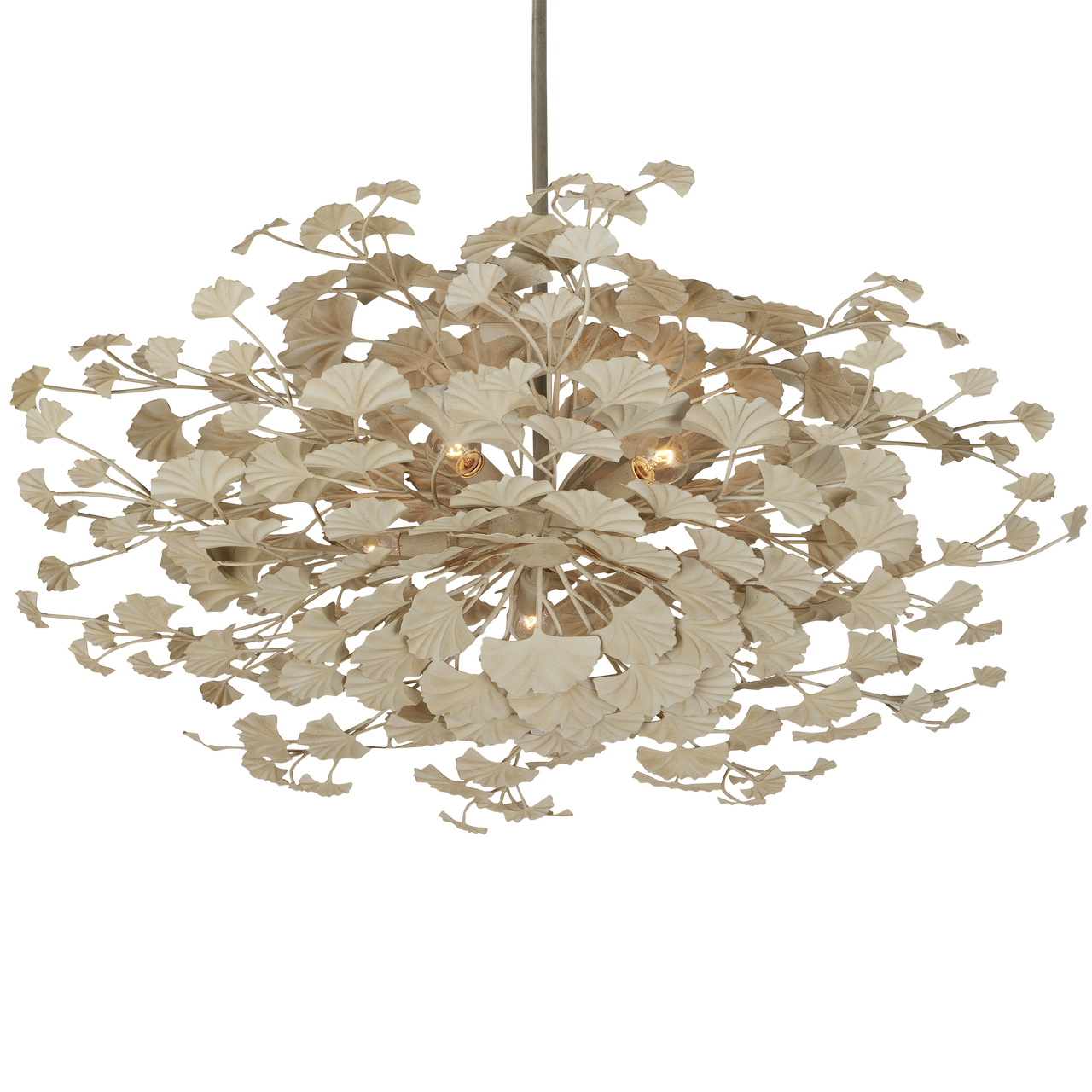 Currey & Co. Maidenhair 39" Cream 5-Light Semi-Flush Mount 9000-1108