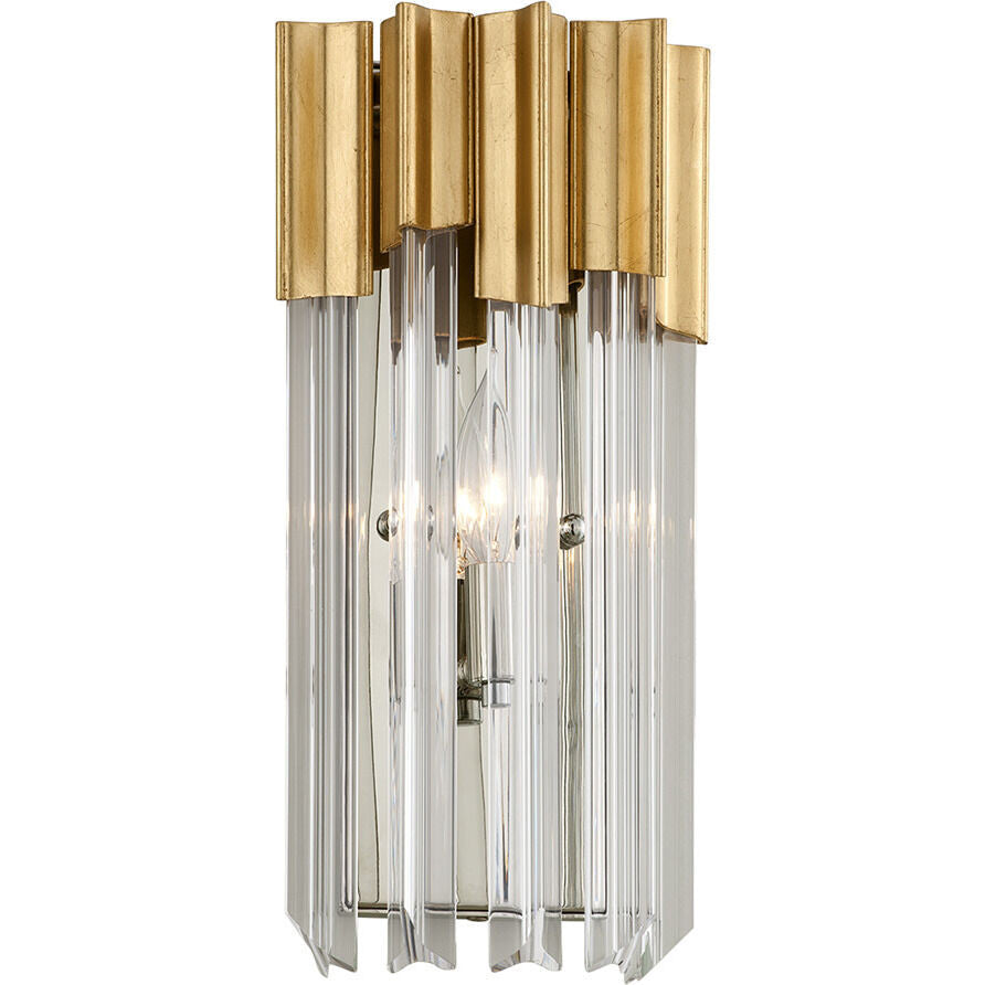 Corbett Lighting Charisma Wall Sconce in Gold Leaf  Polished Stainless 220-11-GL/SS