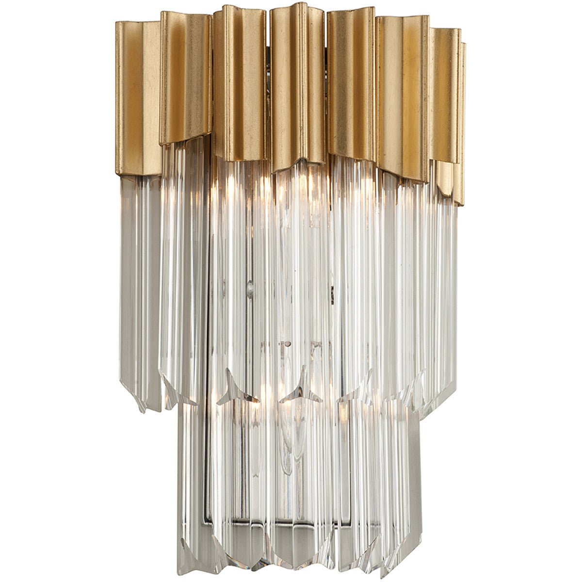 Corbett Lighting Charisma Wall Sconce in Gold Leaf W Polished Stainless 220-12