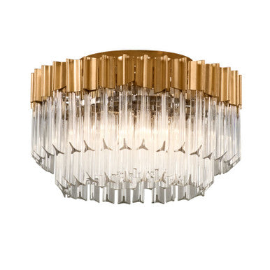 Corbett Lighting Charisma Semi Flush in Gold Leaf  Polished Stainless 220-33