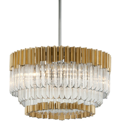 Corbett Lighting Charisma Chandelier in Gold Leaf  Polished Stainless 220-410