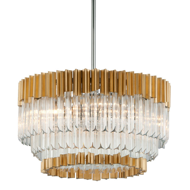 Corbett Lighting Charisma Chandelier in Gold Leaf  Polished Stainless 220-410