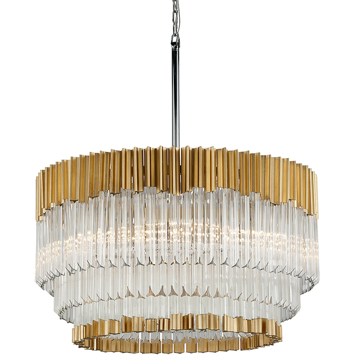 Corbett Lighting Charisma Chandelier in Gold Leaf  Polished Stainless 220-48