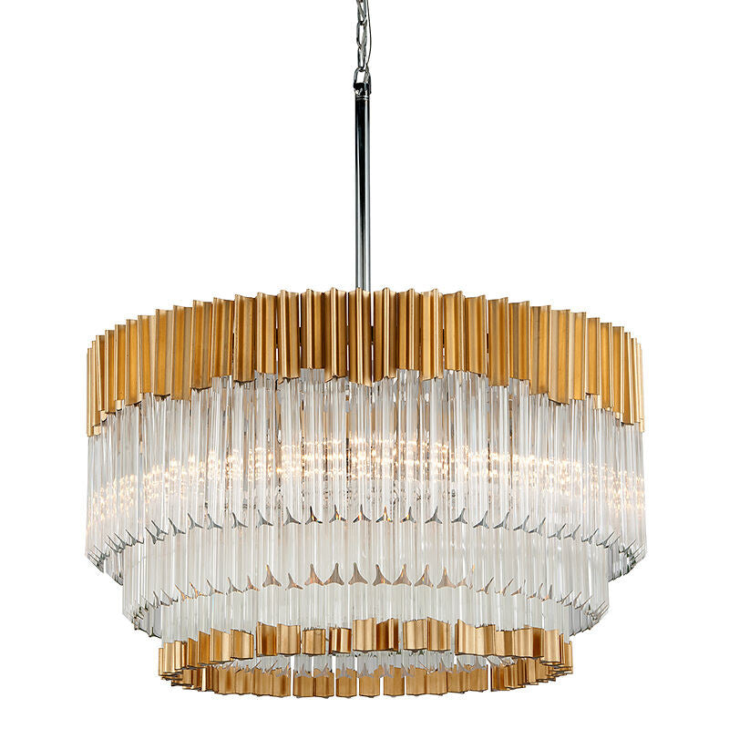 Corbett Lighting Charisma Chandelier in Gold Leaf  Polished Stainless 220-48