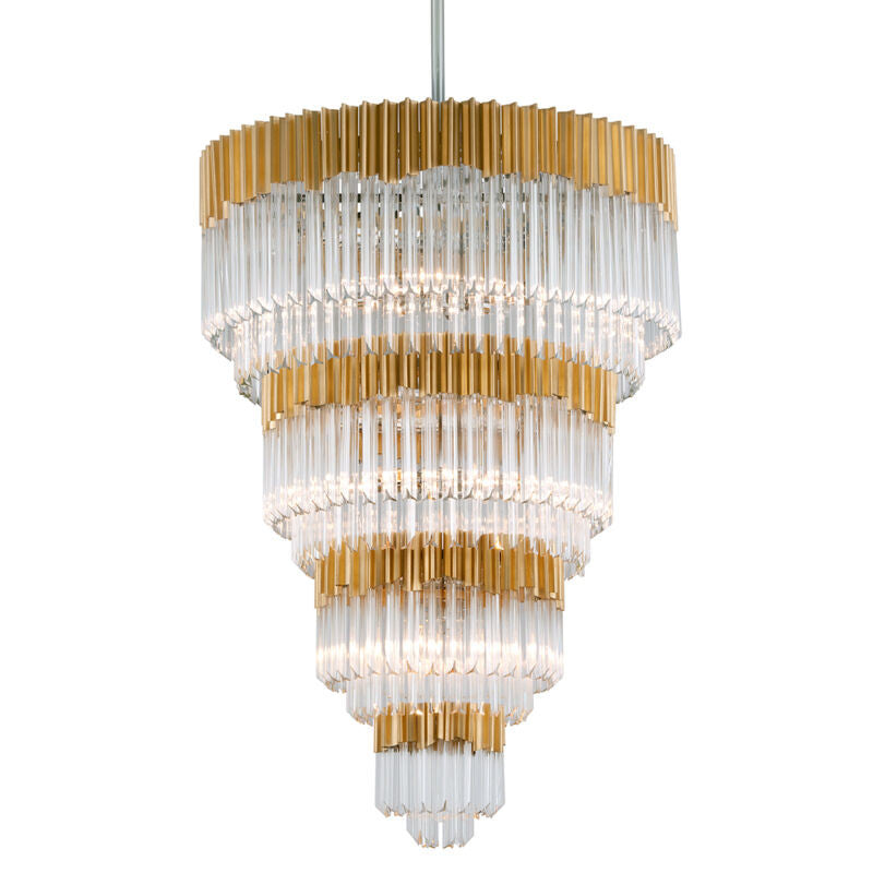 Corbett Lighting Charisma Chandelier in Gold Leaf  Polished Stainless 220-717