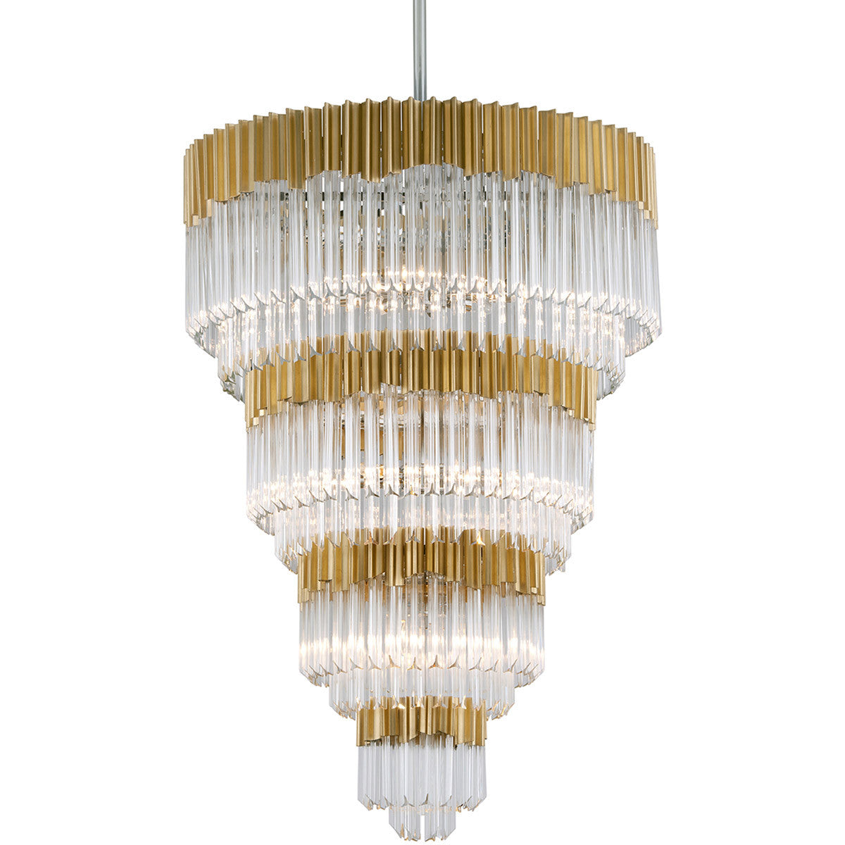 Corbett Lighting Charisma Chandelier in Gold Leaf W Polished Stainless 220-717