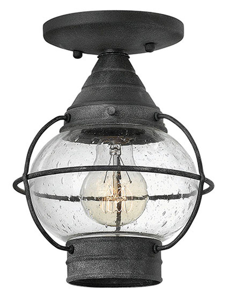 Hinkley Lighting Cape Cod Small Convertible Flush Mount Aged Zinc 2203DZ