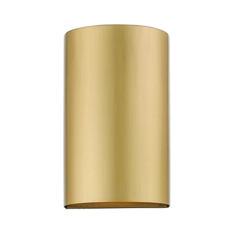 Livex Lighting Bond Collection  1 Light Satin Gold Outdoor / Indoor ADA Small Sconce in Satin Gold 22061-32