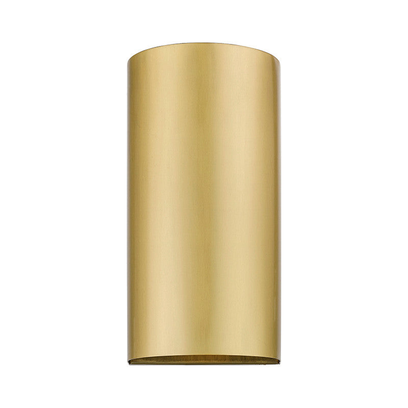 Livex Lighting Bond Collection  1 Light Satin Gold Outdoor / Indoor ADA Medium Sconce in Satin Gold 22062-32