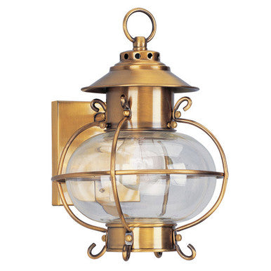 Livex Lighting Harbor Collection 1 Light FB Outdoor Wall Lantern in Flemish Brass 2221-22