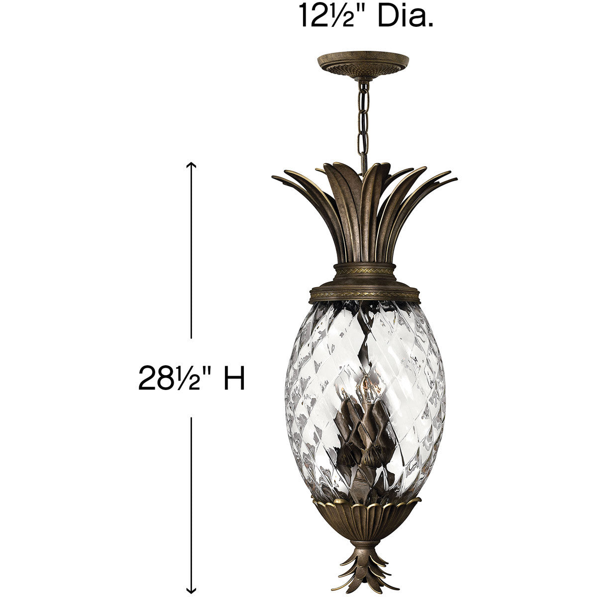 Hinkley Lighting Plantation Large Pendant Pearl Bronze 2222PZ