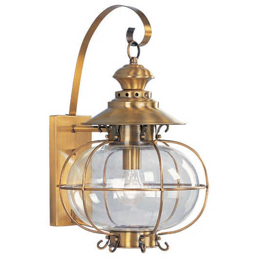 Livex Lighting Harbor Collection 1 Light FB Outdoor Wall Lantern in Flemish Brass 2223-22