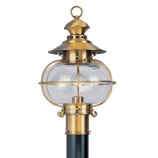 Livex Lighting Harbor Collection 1 Light FB Outdoor Post Lantern in Flemish Brass 2224-22