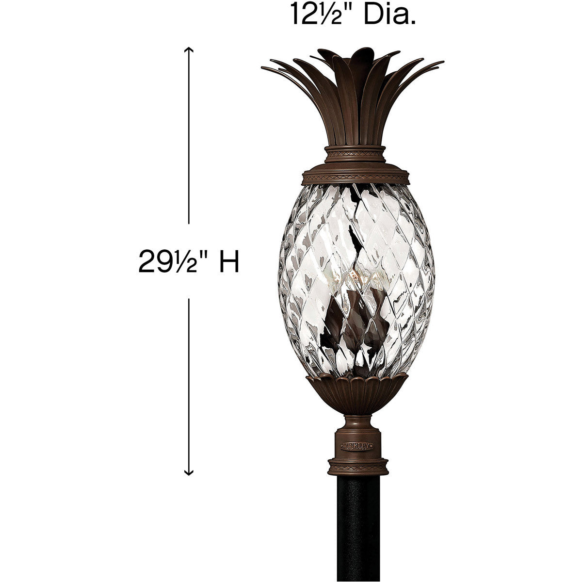 Hinkley Lighting Plantation Extra Large Post Top or Pier Mount Lantern Copper Bronze 2227CB