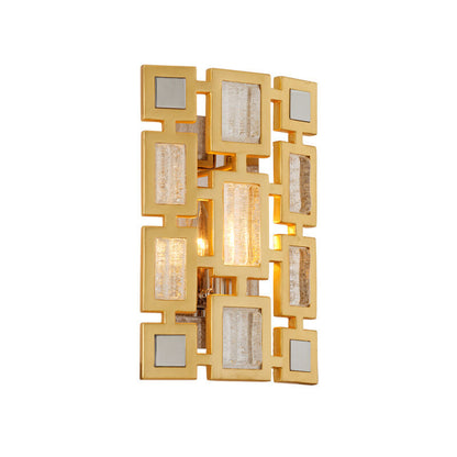 Corbett Lighting Motif Wall Sconce in Gold Leaf W Polished Stainless 223-11