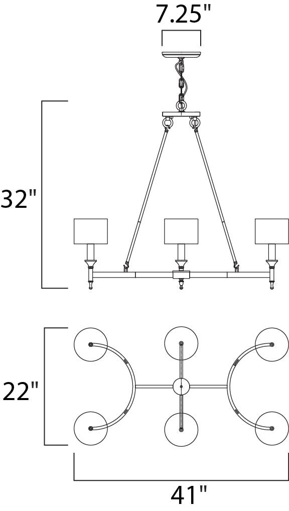 Maxim Fairmont 6-Light Chandelier in Natural Aged Brass 22376OMNAB