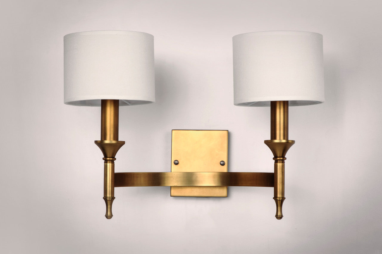 Maxim Fairmont 2-Light Wall Sconce in Natural Aged Brass 22379OMNAB