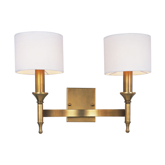 Maxim Fairmont 2-Light Wall Sconce in Natural Aged Brass 22379OMNAB