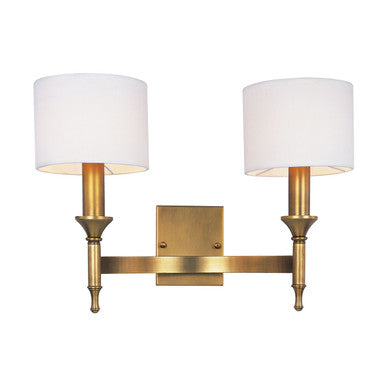 Maxim Fairmont 2-Light Wall Sconce in Natural Aged Brass 22379OMNAB