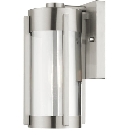 Livex Lighting Sheridan  Collection 1 Lt Brushed Nickel Outdoor Wall Lantern in Brushed Nickel 22380-91