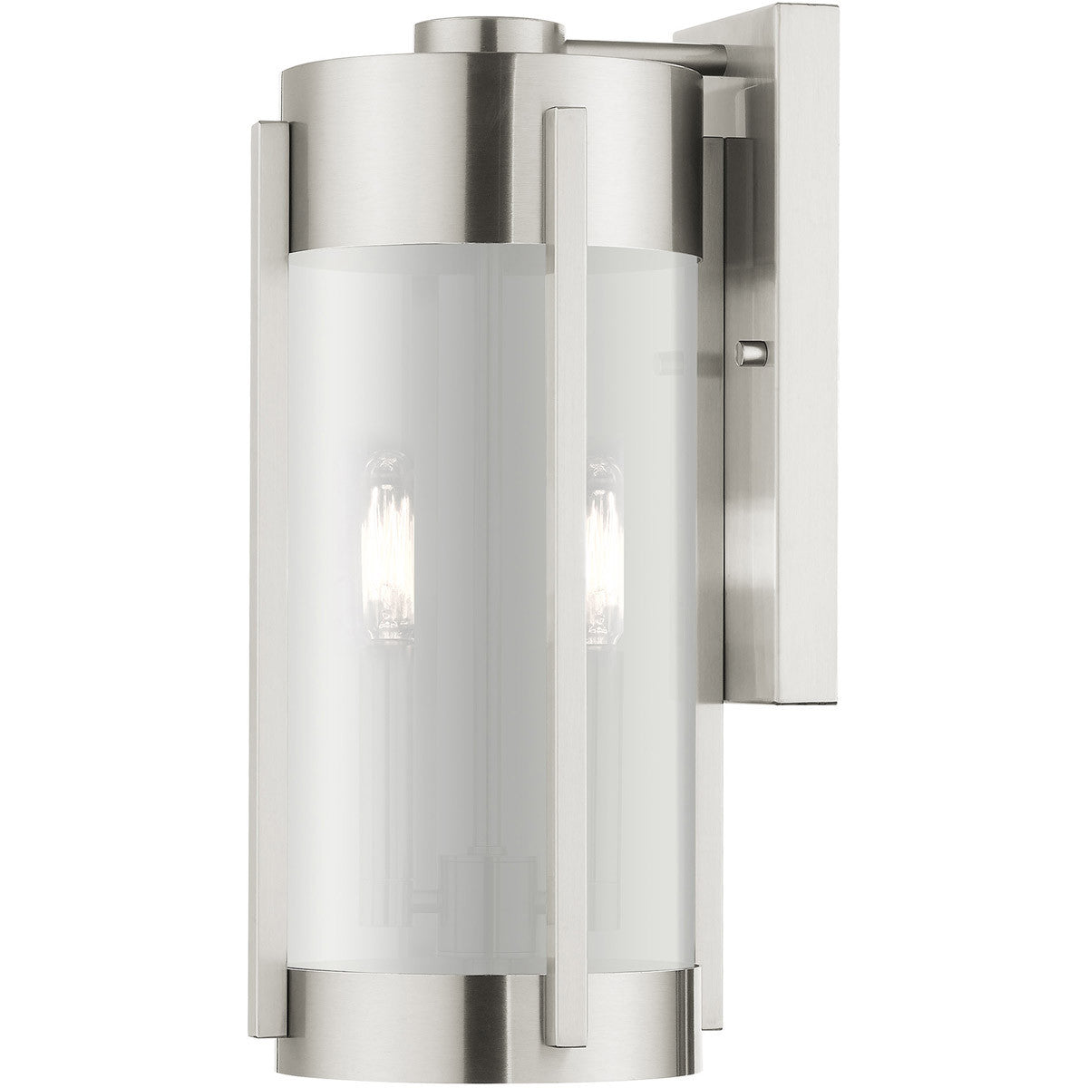 Livex Lighting Sheridan  Collection 2 Lt Brushed Nickel Outdoor Wall Lantern in Brushed Nickel 22382-91