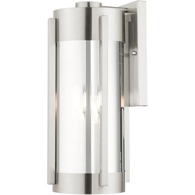 Livex Lighting Sheridan  Collection 3 Lt Brushed Nickel Outdoor Wall Lantern  in Brushed Nickel 22383-91