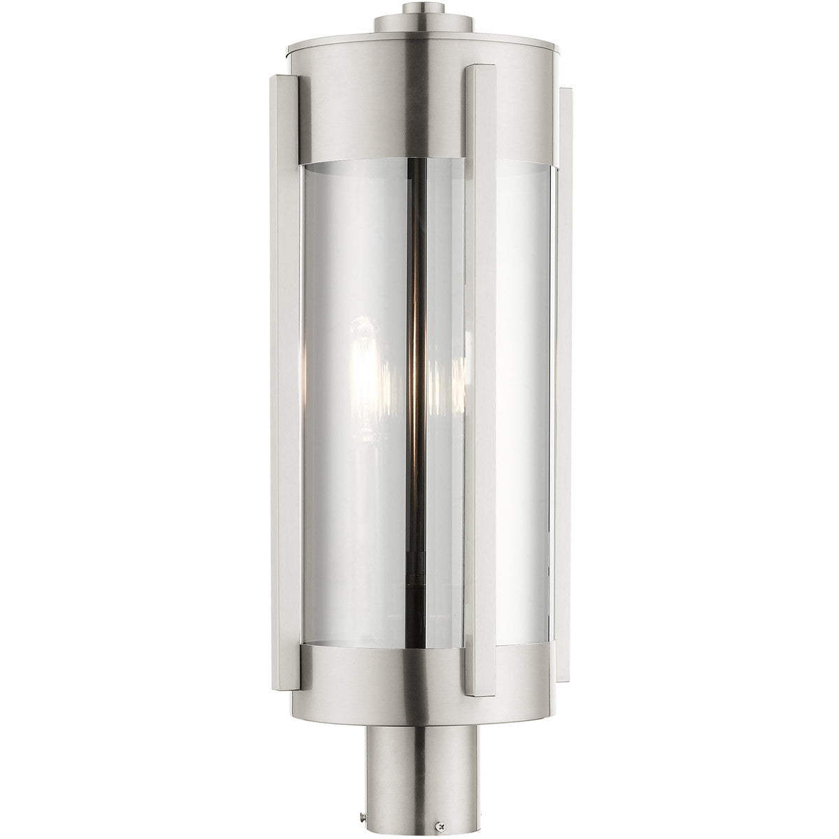 Livex Lighting Sheridan  Collection 3 Lt Outdoor Post Top Lantern  in Brushed Nickel 22387-91