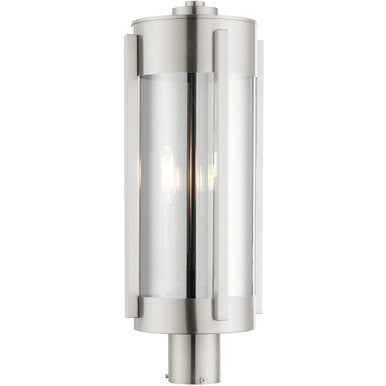 Livex Lighting Sheridan  Collection 3 Lt Outdoor Post Top Lantern  in Brushed Nickel 22387-91