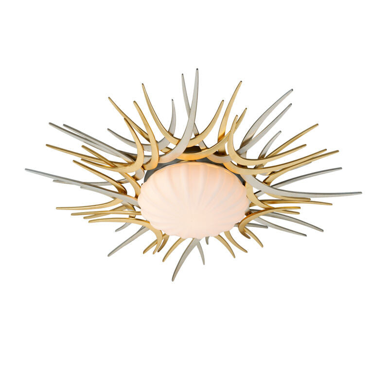 Corbett Lighting Helios Flush Mount in Gold And Silver Leaf 224-31