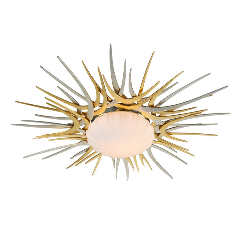 Corbett Lighting Helios Flush Mount in Gold And Silver Leaf 224-32-GL/SL