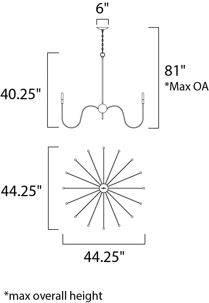 Maxim Willsburg 16-Light Chandelier in Polished Nickel 22408PN